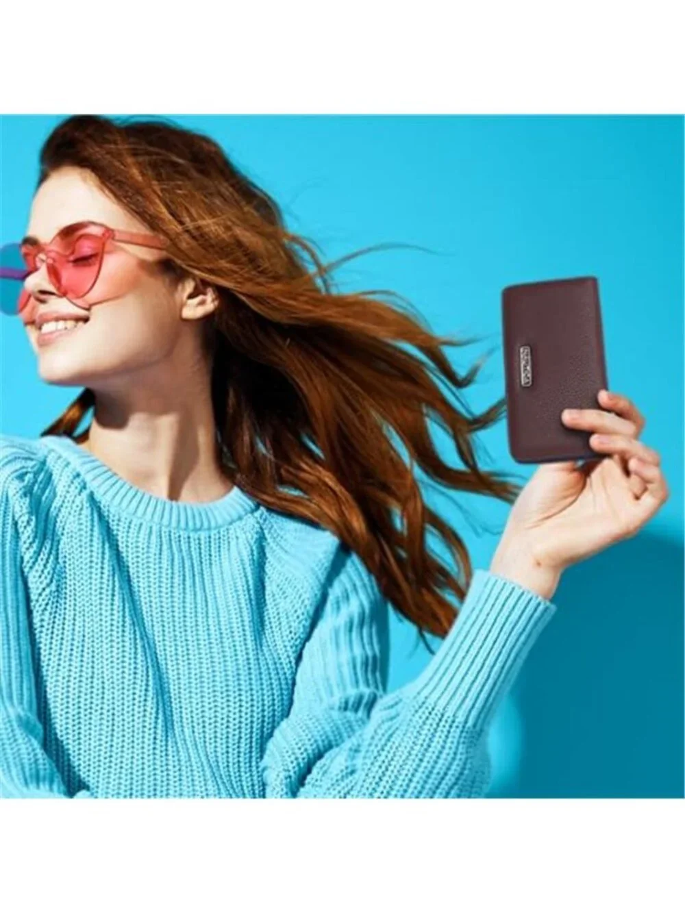 Women RFID Wallet Vegan Leather Phone Holder Clutch Card Organizer Striped